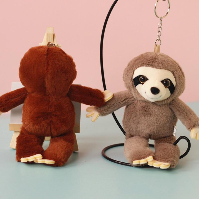 Stuffed Animals Sloth Small Pendant Simulation Soft Sloth Keychain Big Eyes Bag Charm Sloth Children Gifts