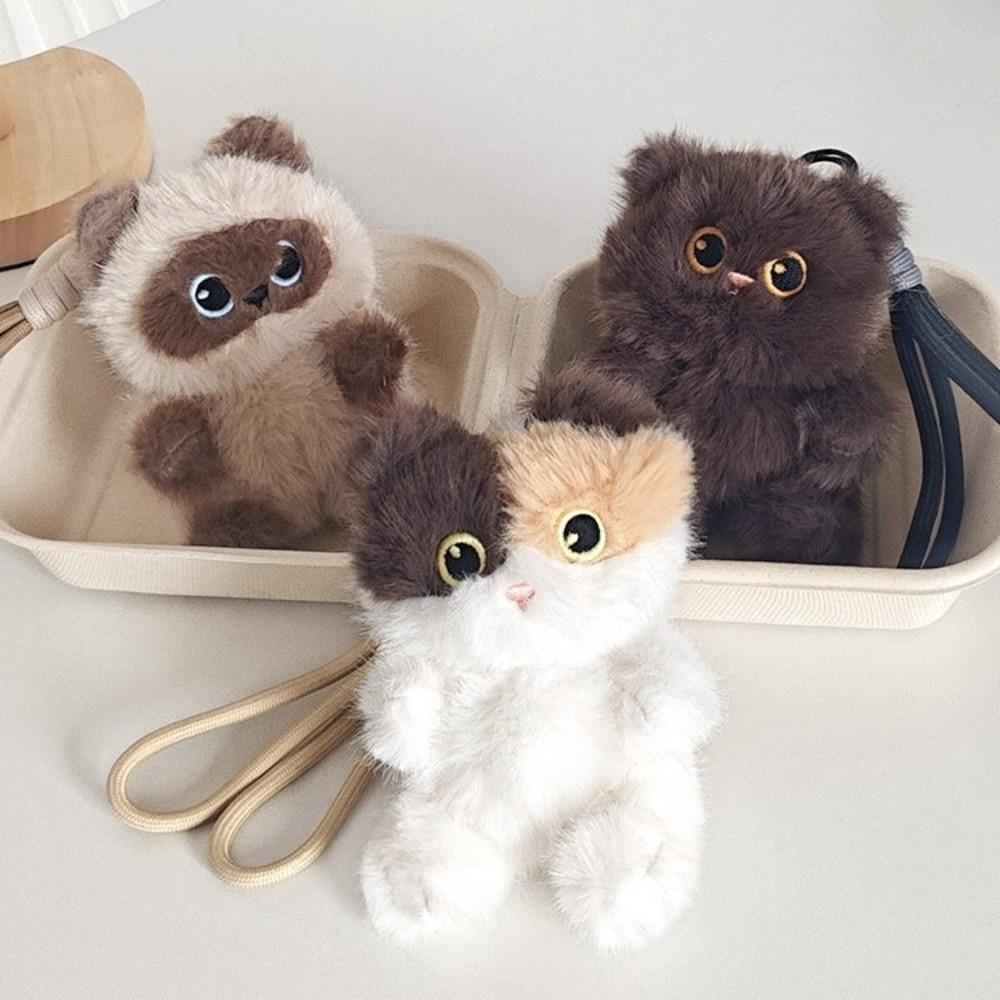 Plush Cat Bag Pendant Soft Fluffy Kitten Key Ring New Plush Cat Keychain Car Keys
