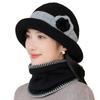 New Style Woolen Hat for Middle Aged and Elderly Women  Ear Protection  Warm Knitted Basin Hat  Stylish Rolled Brim Plus Velvet Granny Hat