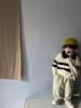 Mori Style Children's Knitted Sweater - Striped, Two-Button, Turn-Down Collar, Casual and Fashionable for Boys and Girls in Spring and Autumn.