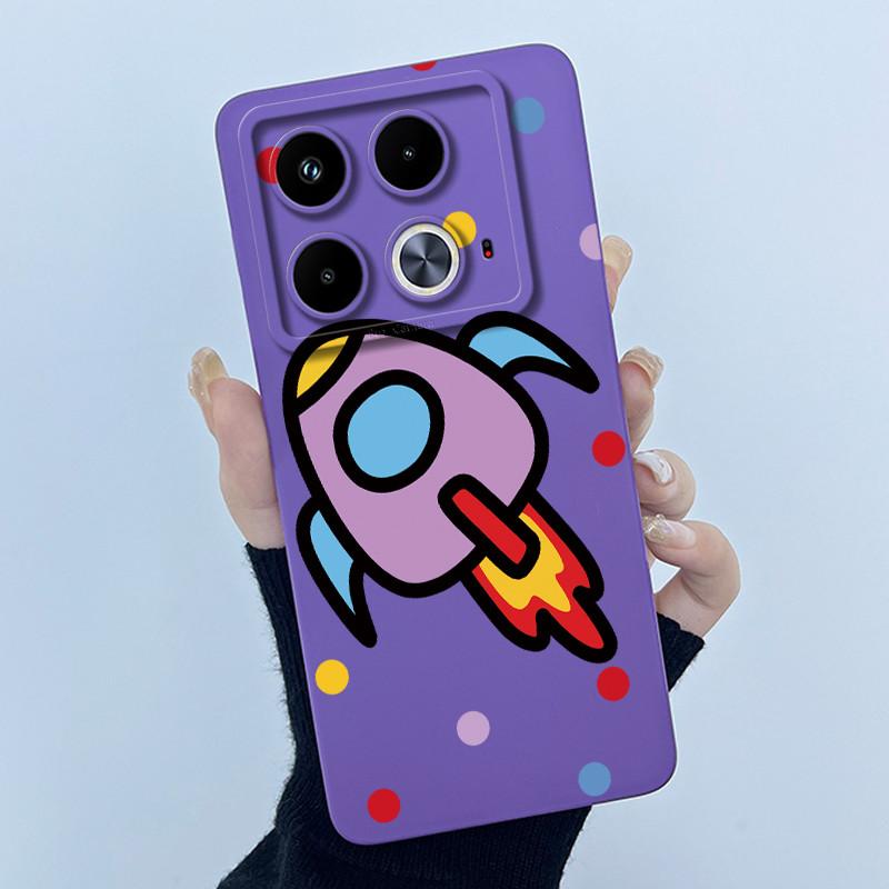 For Infinix Note 40 Pro Plus 40X 4G 5G Phone Case Cute Cartoon Flower Protective Liquid Silicone Soft Back Cover Ultrathin Shell