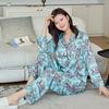 Factory goods 1011 autumn and winter new ice silk pajamas women's Douyin fashion cartoon Internet celebrity fashion loungewear suit
