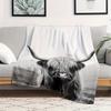 Scottish Highland Cow Soft Flannel Throw Blanket Machine Washable, Perfect for Couch, Bed, Travel, Camping & Office