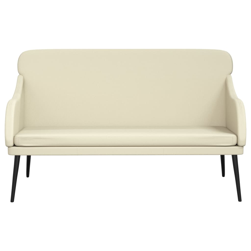 Bench, Cream, 110X76X80 Cm, Upholstered with Faux Leather