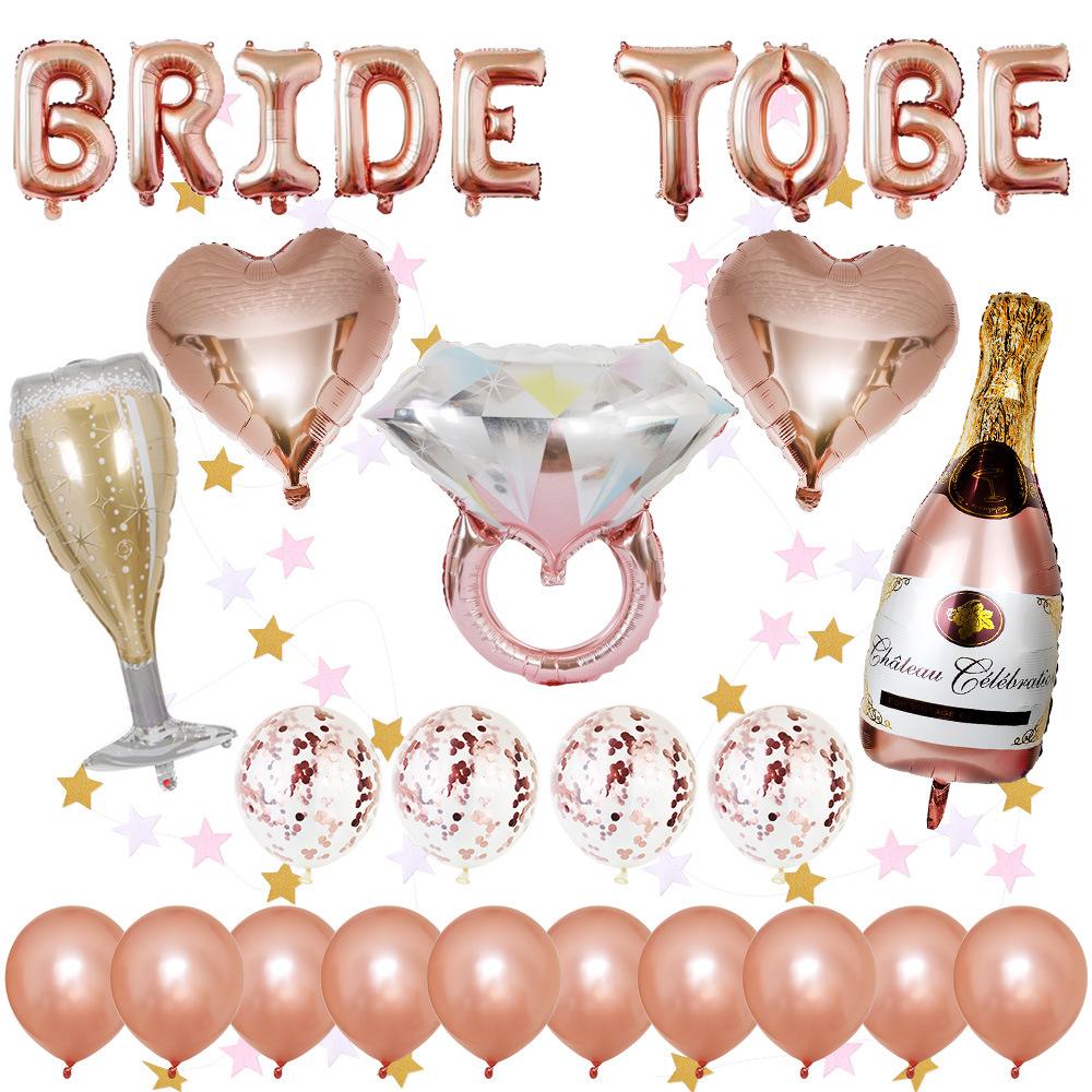 Bride To Be Balloon Set, Bachelorette Party Decor Arrangement Bridal Veil Shoulder Strap Balloon Arrangement