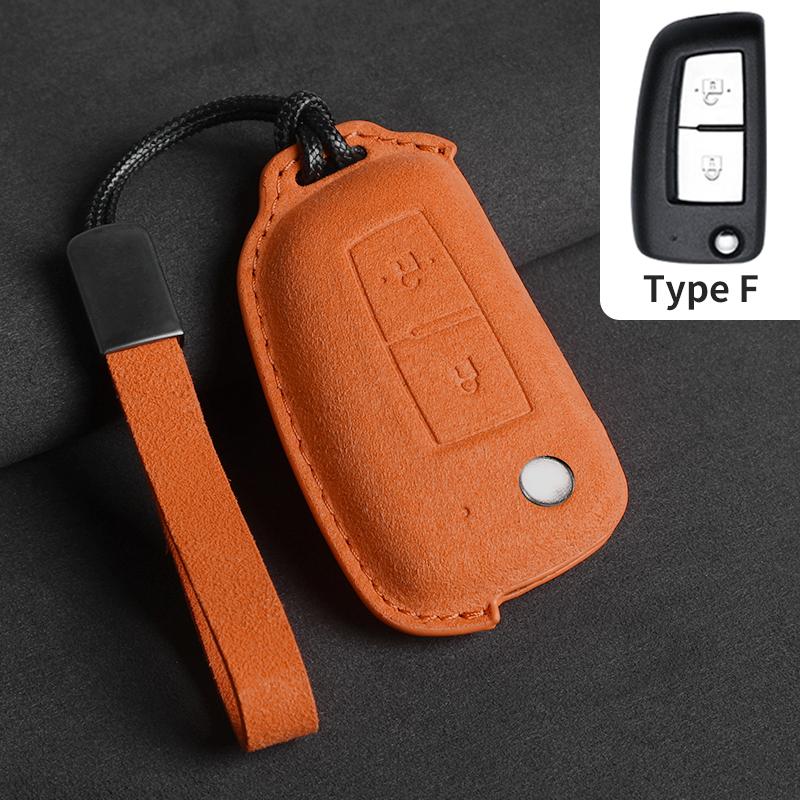Suede Leather Car Key Case Cover Key Bag For Nissan Qashqai J11 X-Trail X Trail T32 Juke Tiida Micra Murano Pulsar Altima Maxim
