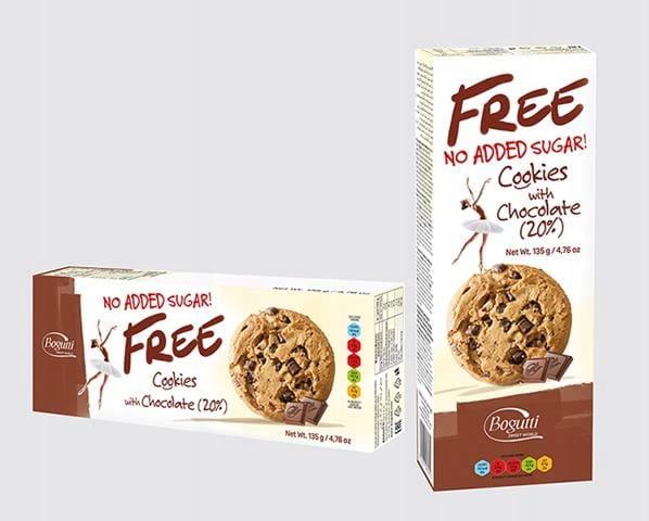 Cookies with 20% sugar-free chocolate 135g - Bogutti