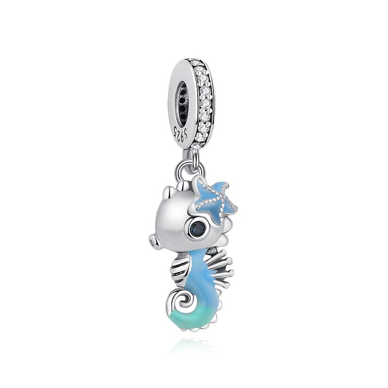 Original 925 Sterling Kupfer Charm Perle Liebe Hund Katze Pfote Panda Glühwürmchen Anhänger Charms Passend für Armbänder Halsketten Frauen Zirkon
