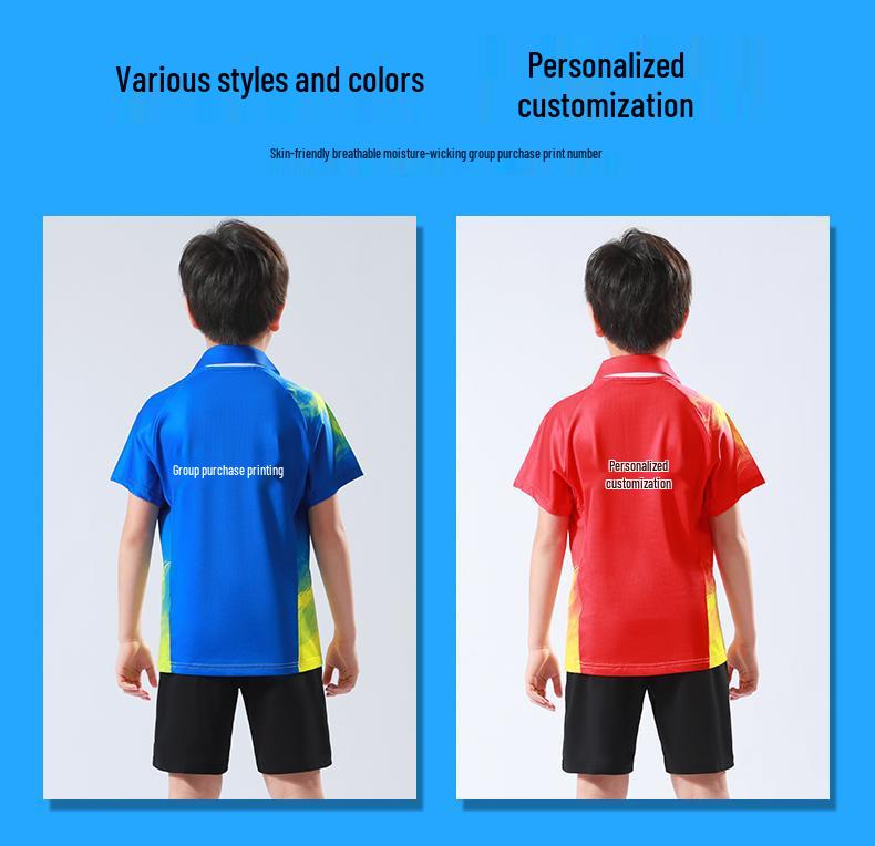 Children's Quick-Dry Table Tennis and Badminton Uniform Set for Student Competitions
