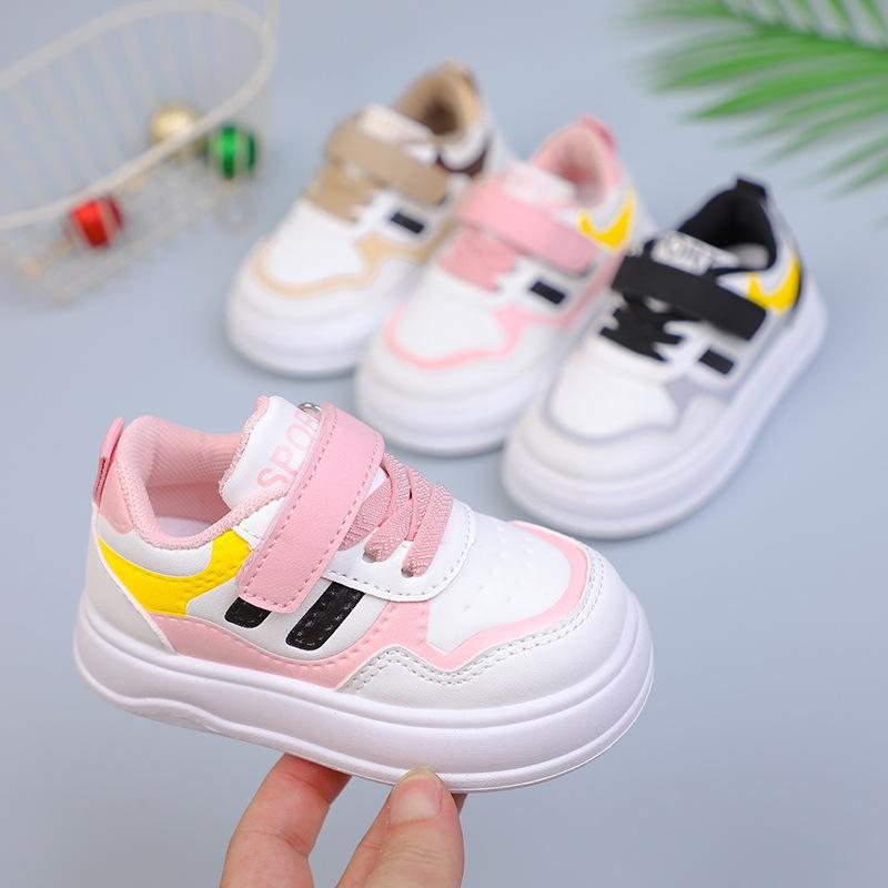 Baby Toddler Shoes Children's Soft-soled Sports Shoes 2025 Spring and Autumn New Boys Board Shoes Girls Casual White Shoes Tide