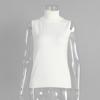 Knitted Sleeveless Vest New Spring Autumn High-Neck Vest Simple Sweater Top For Women