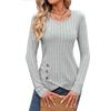 Women's Autumn and Winter Waist Cinched Round Neck Tight Long Sleeved Top