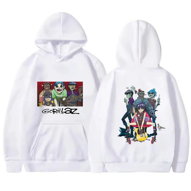Unisex Vintage Y2K Clothing Music Band Gorillaz PUNK ROCK Men's Fashion Printed Hoodie Sweatshirt Harajuku Men Hoodie Clothing