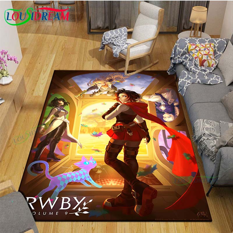 Anime Characters A-RWBY Carpet for Living Room Home Sofa Decoration,Children Game Large Decor Floor Mat Yoga Mat Large Carpet