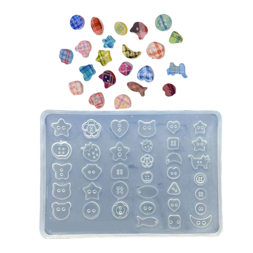Cute Button Nail Art Silicone Mould for Embossed Designs Manicure Decoration Jewelry Making Accessories