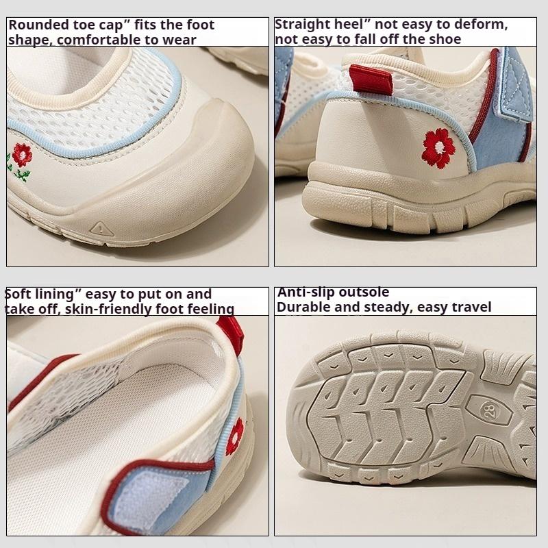 Girls' Breathable Sports Shoes Children's Mesh Casual Shoes Soft-soled Closed-toe Shoes