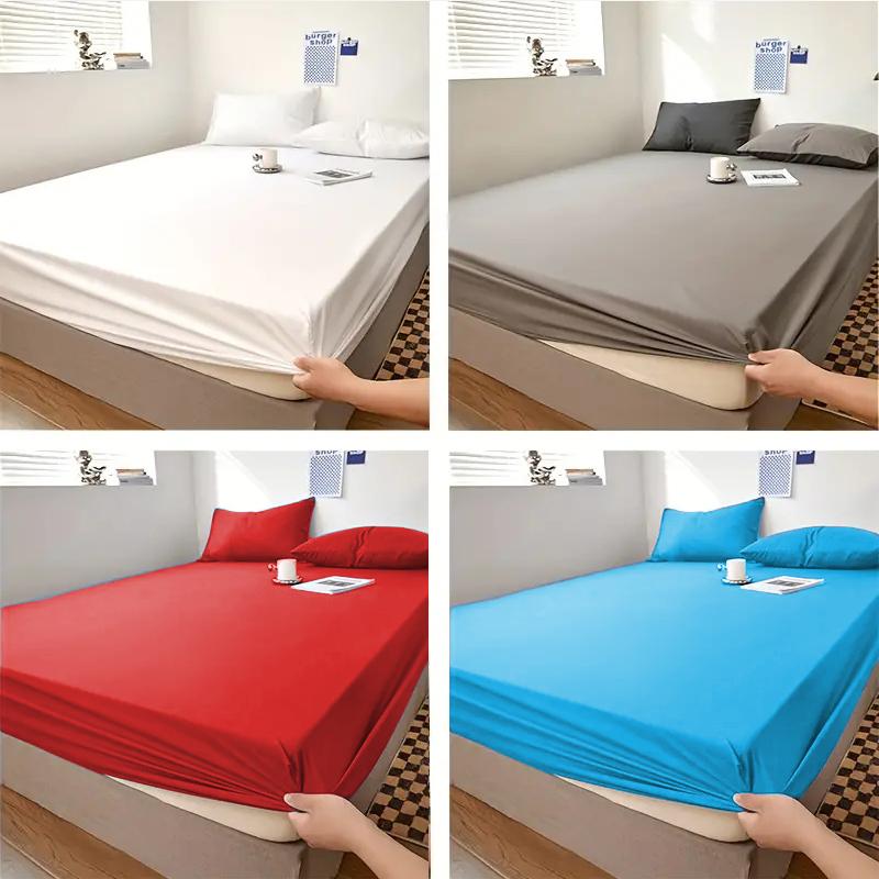 1pc High Quality Fitted Sheet, Waterproof Mattress Protector Without Pillowcase - Premium Microfiber, Pocketed Breathable Mattress Cover