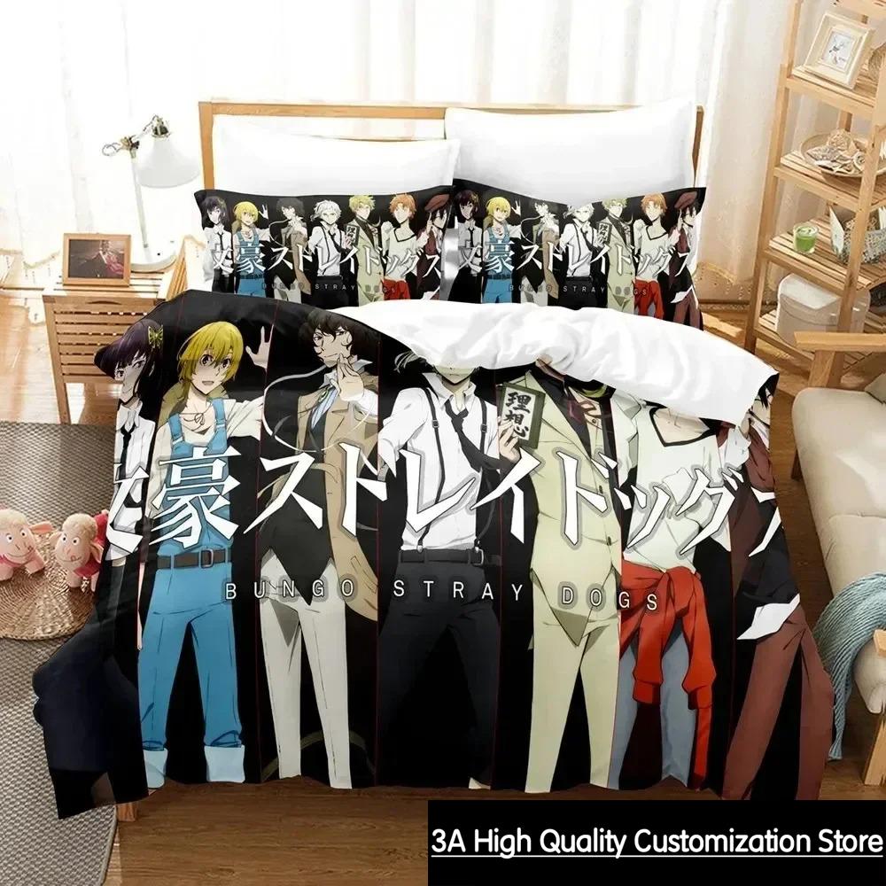 Anime Bungo Stray Dogs Bedding Set Boys Girls Twin Queen King Size Duvet Cover Pillowcase Bed boys Adult Home Textileextile