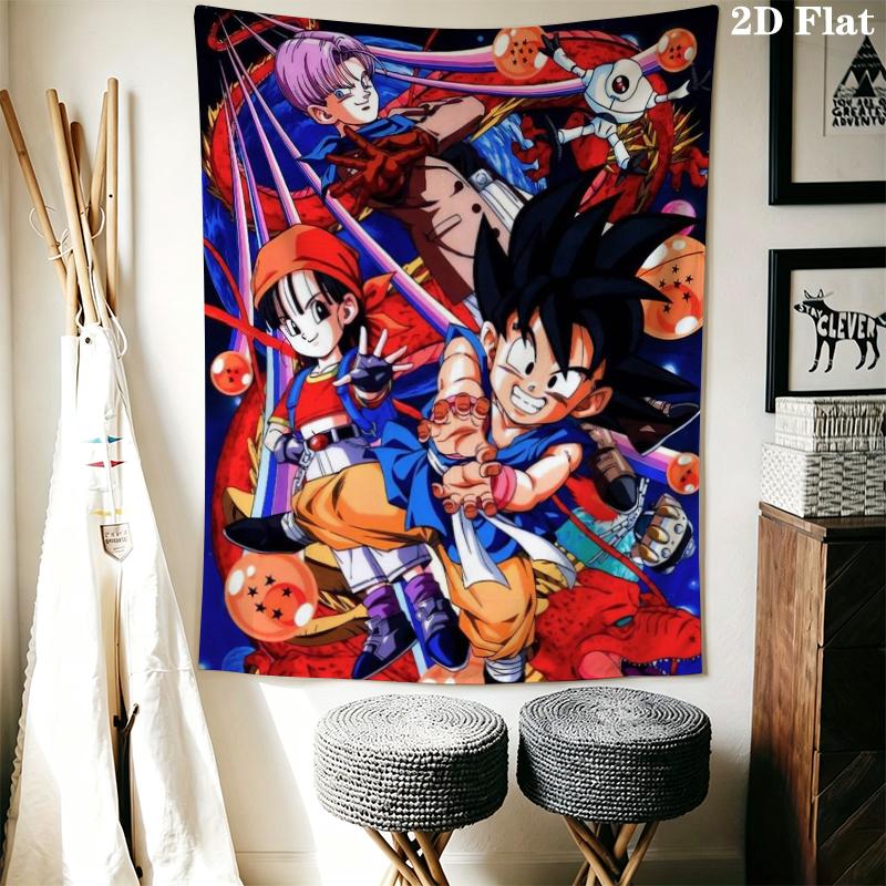 DRAGON BALL Wandteppich Ästhetischer Wandbehang Bedruckte Stoffdecke Dekorative Wandteppiche für Schlafzimmer Wohnzimmer Heimdekoration
