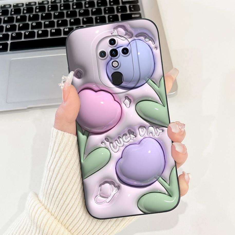 For Tecno Spark 6 Case New Fashion Tulip Flower Camera Lens Protective Cover Soft Matte Fundas For Tecno Spark 6 2020 KE7 Bumper