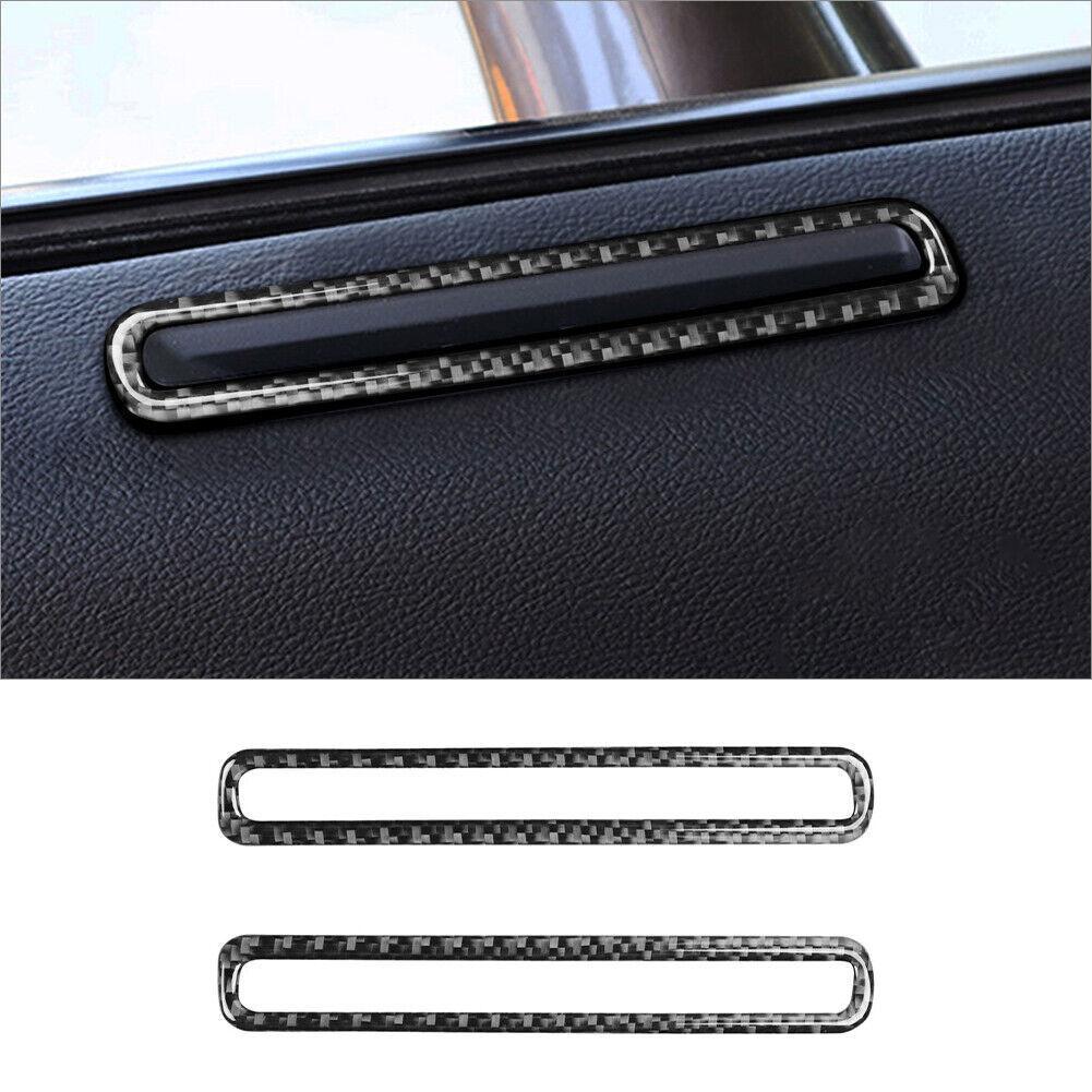2Pcs Carbon Fiber Interior Door Air Vent Cover Trim For Dodge Charger 2015-