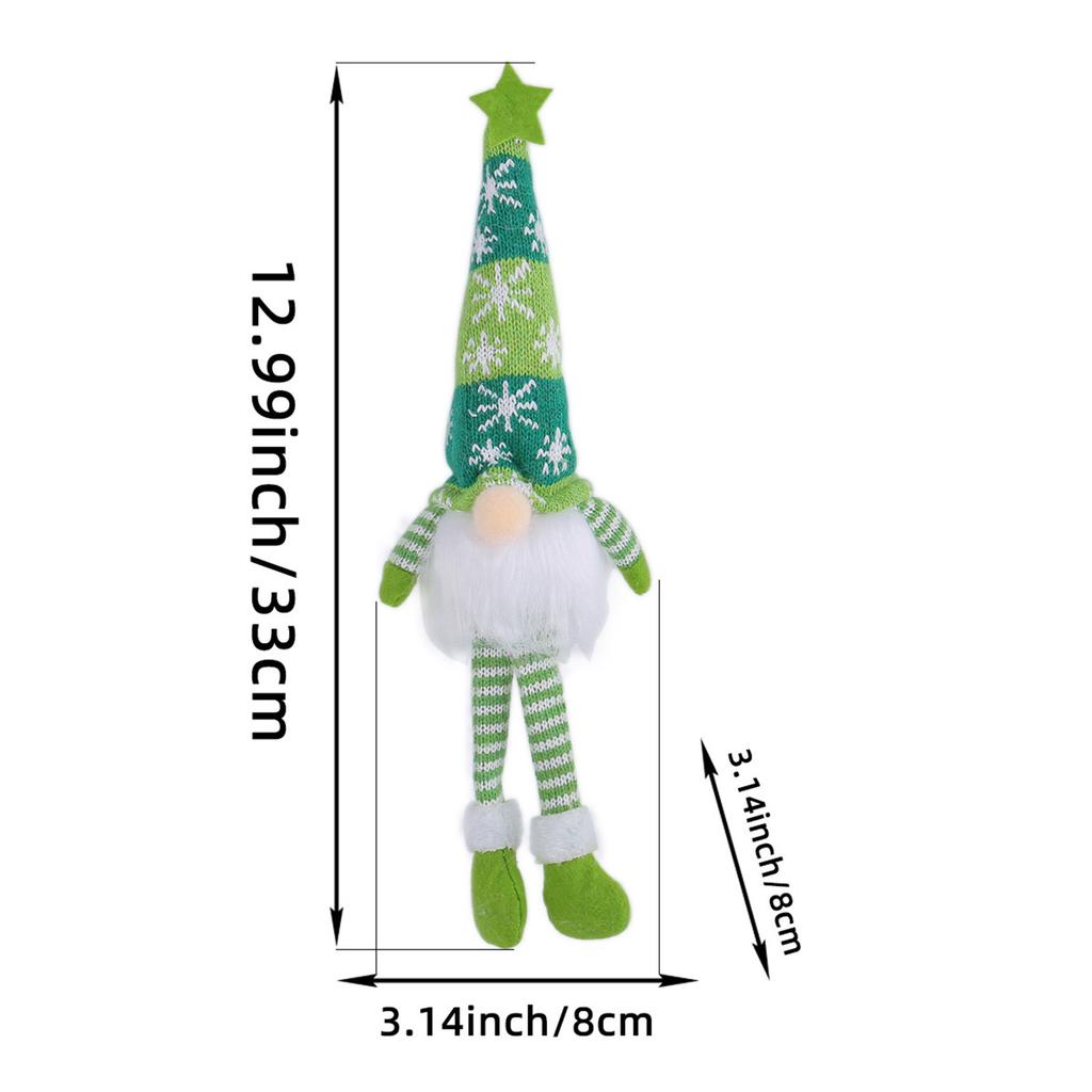 Christmas Gnome Ornaments with LED Light, Hand-Knitted Plush Doll for Tree & Home Decor, Cute Gift for Kids