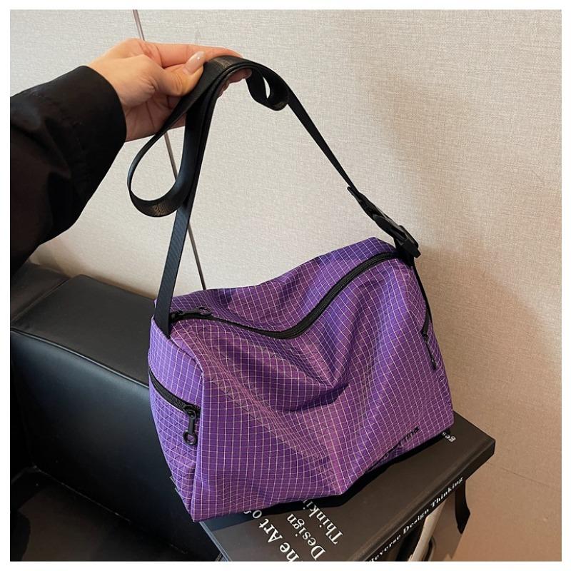 Plaid canvas bag women's large-capacity new autumn and winter shoulder messenger bag premium commuter pillow bag