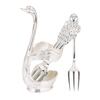 6pcs For Swan Fork and Spoon Set with Decorative Holder for Home Use Dining Office Receptions Parties and Outdoor Picnics