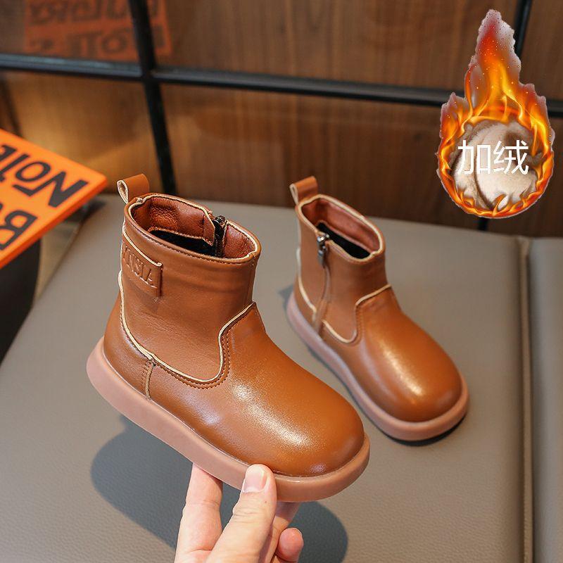 

Детские сапоги Зимние новые бархатные женские сапоги Treasure Сапоги из хлопка Модные кожаные сапоги Детские сапоги Короткие сапоги для девочек 33 темно-коричневого