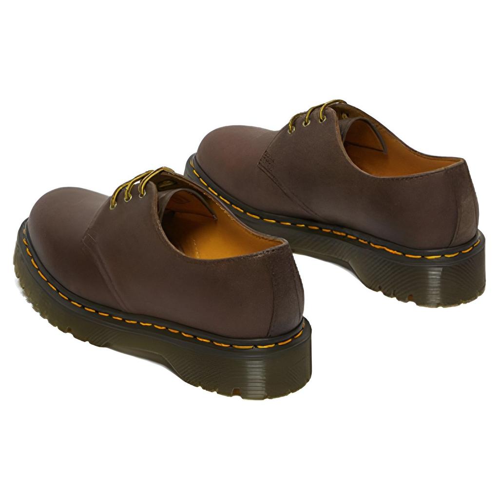Dr. Martens 1461 Bex Series Leather Crazy Horse 3-Hole Low Top Thick Sole Shoes Unisex Shoes Dark-Brown 27899201
