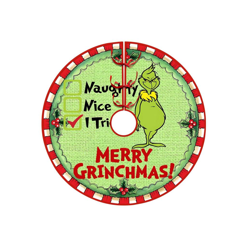 Christmas Tree Skirt Creative Exquisite Printing Santa Clauss Tree Bottom Decoration Christmas Supplies Ornaments