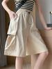 Solid Breathable Shorts Summer Women Lightweight Drawstring Basketball Sports Fitness Large Middle Pants