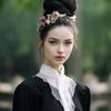 Vine Flower Crown Boho Flower Headband Hair Wreath Floral Halo Headpiece with Ribbon Wedding Party Photos Rosy