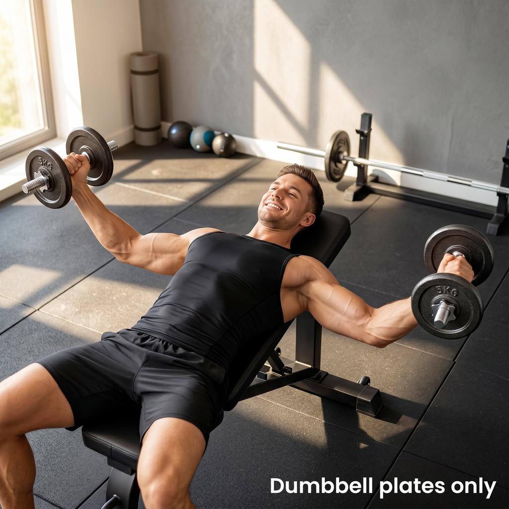 Weight Plates Set, 1"/2.5cm Weight Disc Pair, 4 x 5kg Metal Dumbbell/Barbell Plates for Home Gym