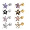 1Pc Women Cubic Zirconia Flower Ear Stud Earring Piercing Cartilage Jewelry Gift