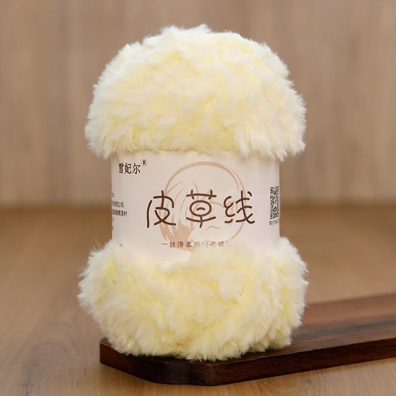 Hand Knitted Fur Yarn Long Hair Hat Scarf DIY Wool Yarn Simulation Fur Crt Material Autumn Faion Accories