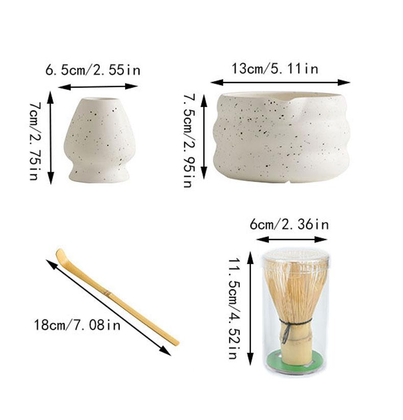 4 st Japanskt Matcha-set Matcha-skål med Mun Songdynastin Te-spetsverktyg Matcha-vispställ