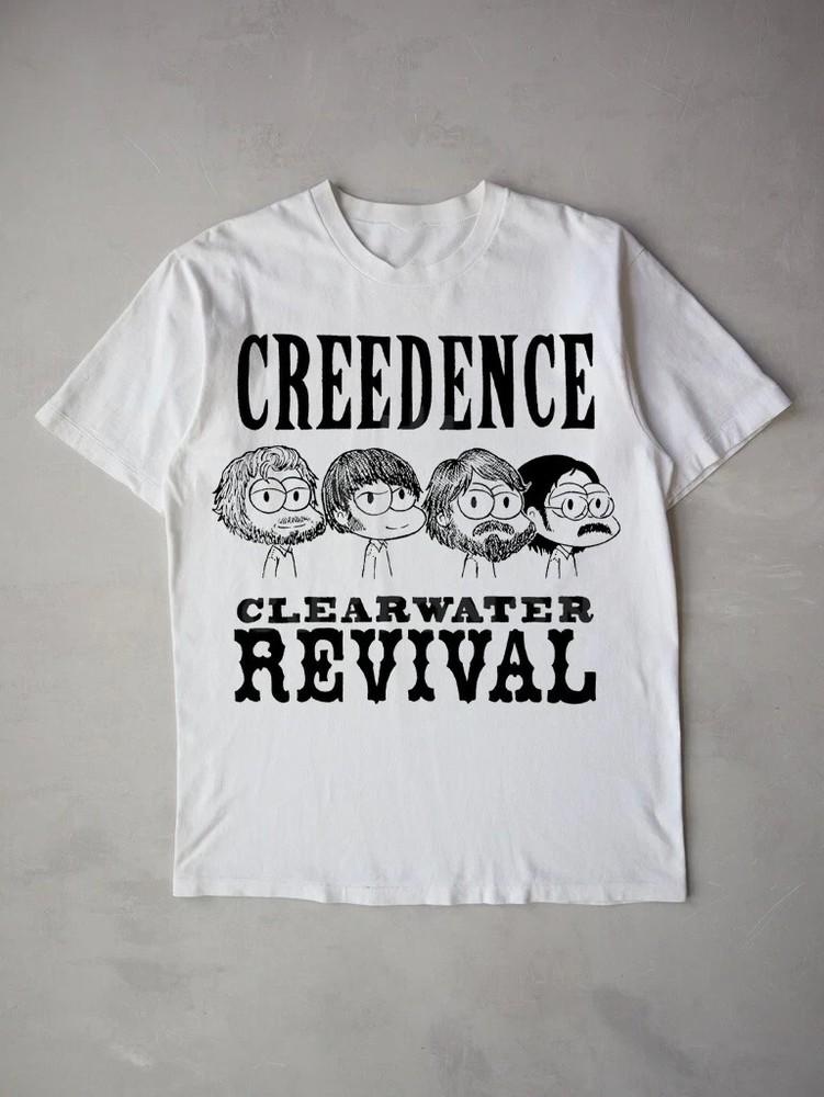 Винтажная хлопковая белая рубашка Creedence Clearwater Revival Унисекс от S до 5XL HS466 Унисекс Футболка L