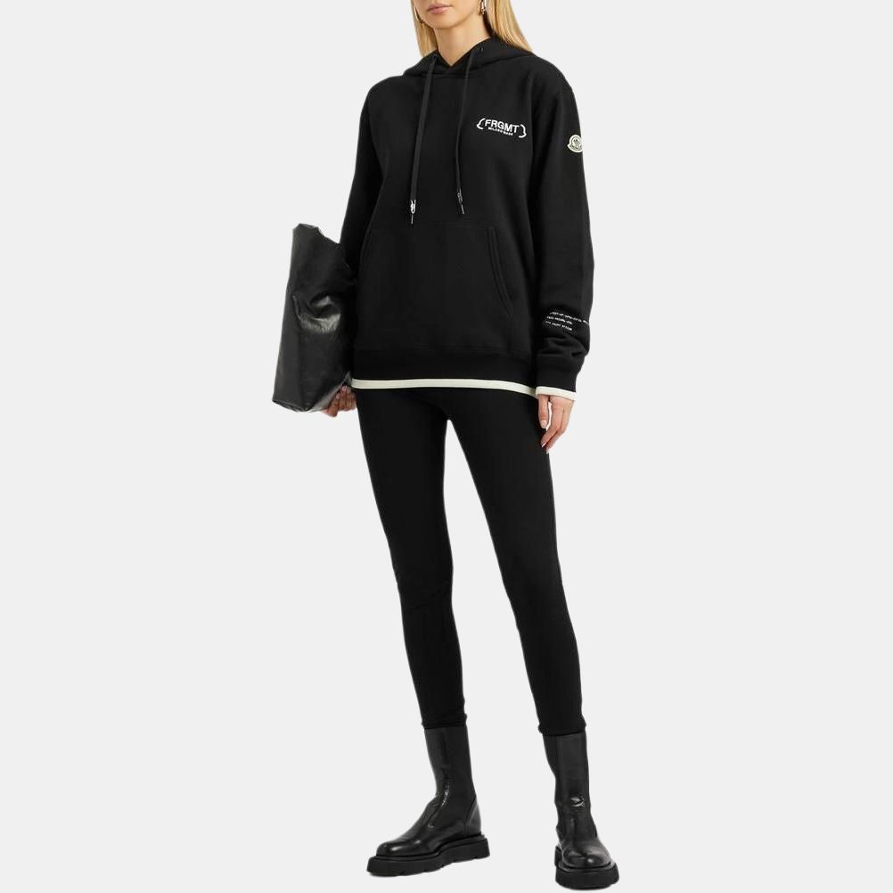 Moncler FW22 Letter Print Pullover Sweatshirt Unisex sweatshirt Black H209U8G00002M2372999