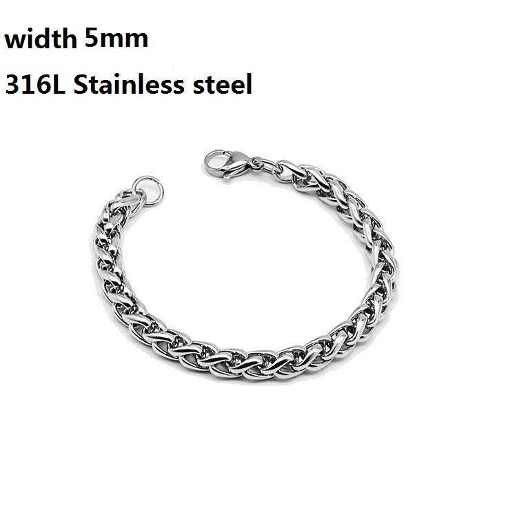 Kubánský řetízkový náramek z nerezové oceli 316L pro muže Ženy Figaro Vintage Metal Viking Kpop Pulseras Emo Roztomilý luxusní dárek na šperky