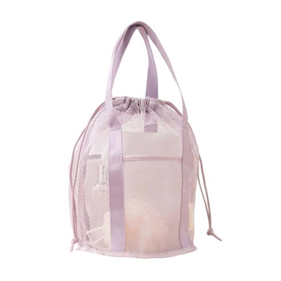 Netz-Strandtasche, Große Kapazität, Zugbeutel, Schnelltrocknender Polyester Dusch-Organizer, für Reise Strand Fitnessstudio