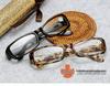 Double-Bridge Retro Metal Square Eyeglasses with Large Frame and Flat Lens