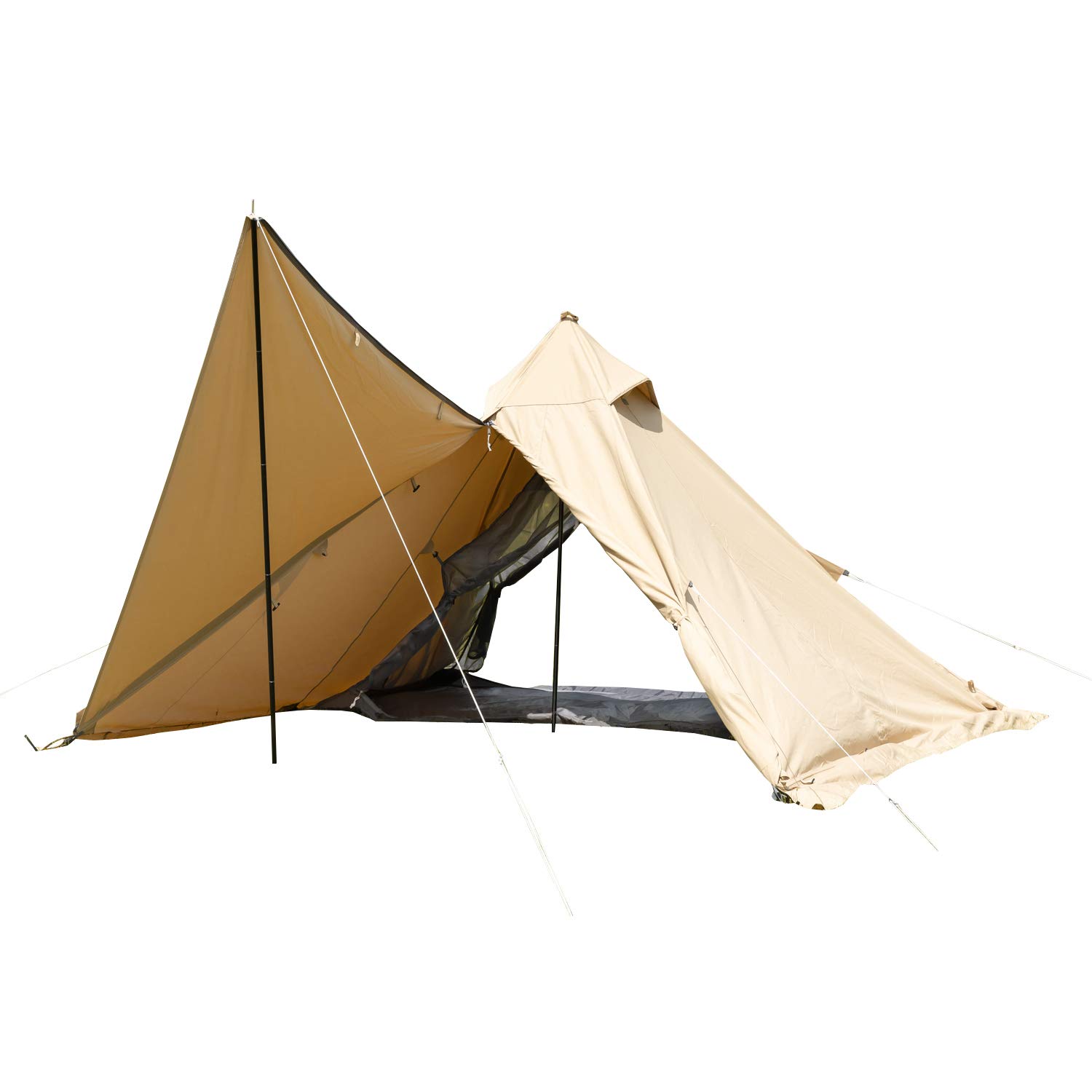 

BUNDOK Solo Teepee 1 TC 1 Песочно-бежевая Одностоечная палатка Смесовый хлопок Полностью закрытая юбка Тип BDK-75TCSB [На человека] Сворачиваемая