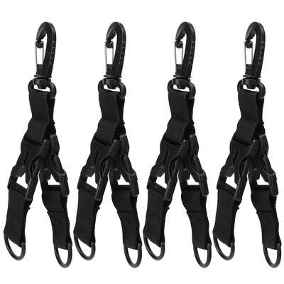 4 Pezzi Tattica Outdoor Tessitura in Nylon Zaino Cinturino Fibbia Moschettone Multifunzionale Tipo D