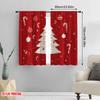 2pcs,2D Plane Printing Window Curtain Christmas Tree Ornaments Snowflakes_a Polyester Fabric (without Rod) Decorations For Home