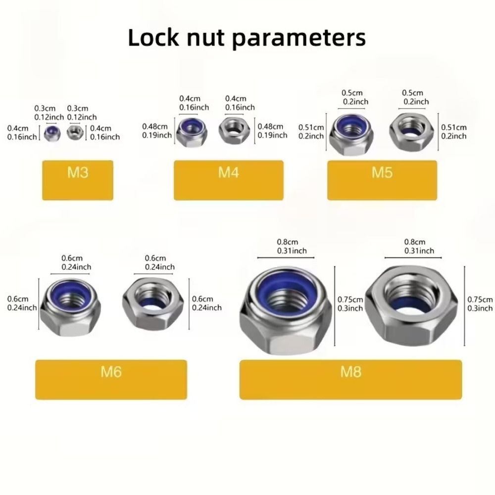 High Strength Nylon Locknuts Corrosion Resistant Full-Thread Anti-Lock Nuts  Electrical Maintenance
