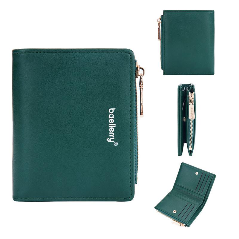 

Baellerry модные женские короткие кошельки из искусственной кожи, держатель для карт, классический дизайн, милый двойной кошелек, портмоне GZW 12*9.5*2.5cm зелёный
