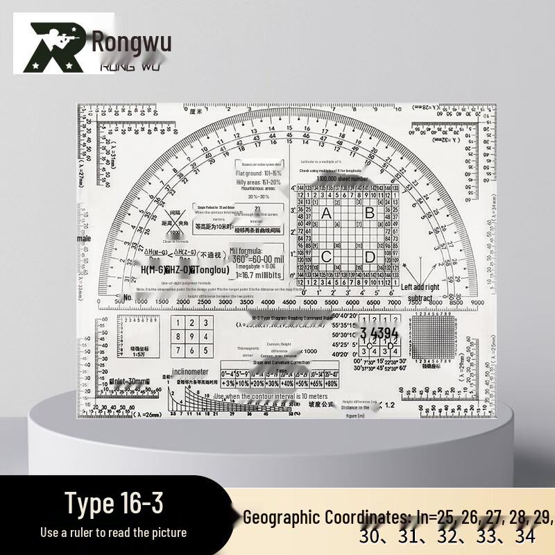 Rongwu Military Map Reading and Plotting Ruler