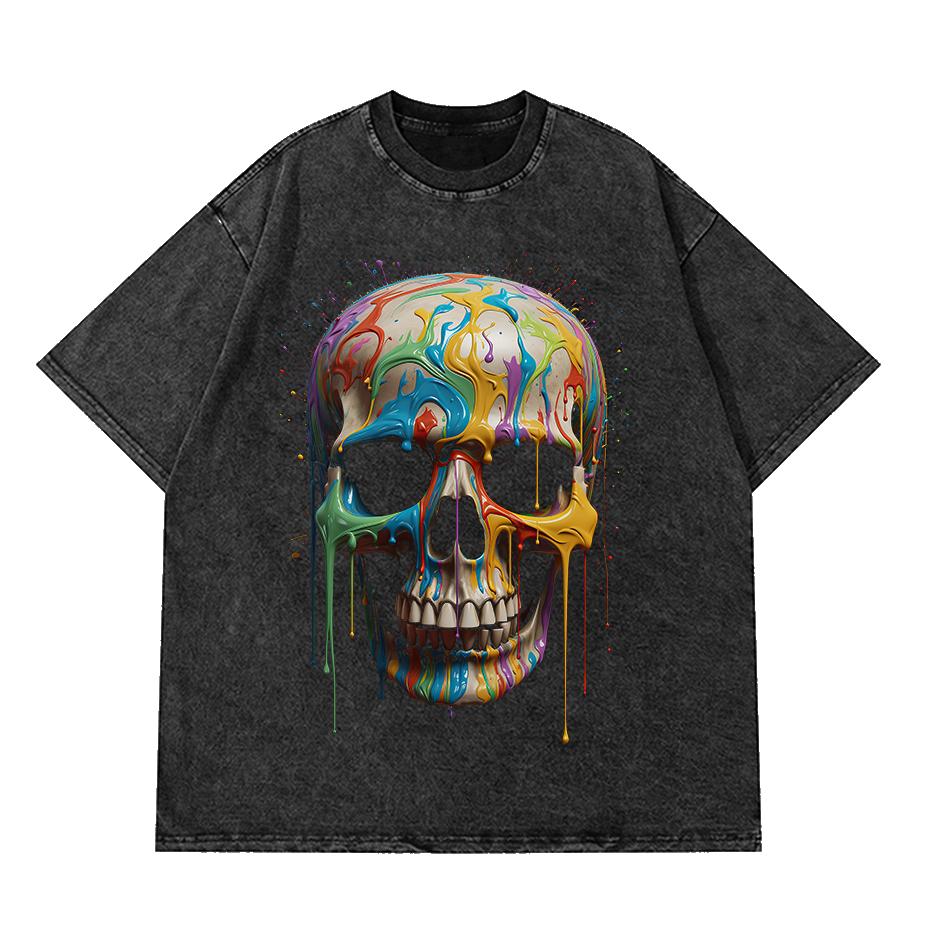Black Source ANIME MANGA VINTAGE WASH UNISEX TSHIRT Octopus Men Harajuku TShirt Japanese Style