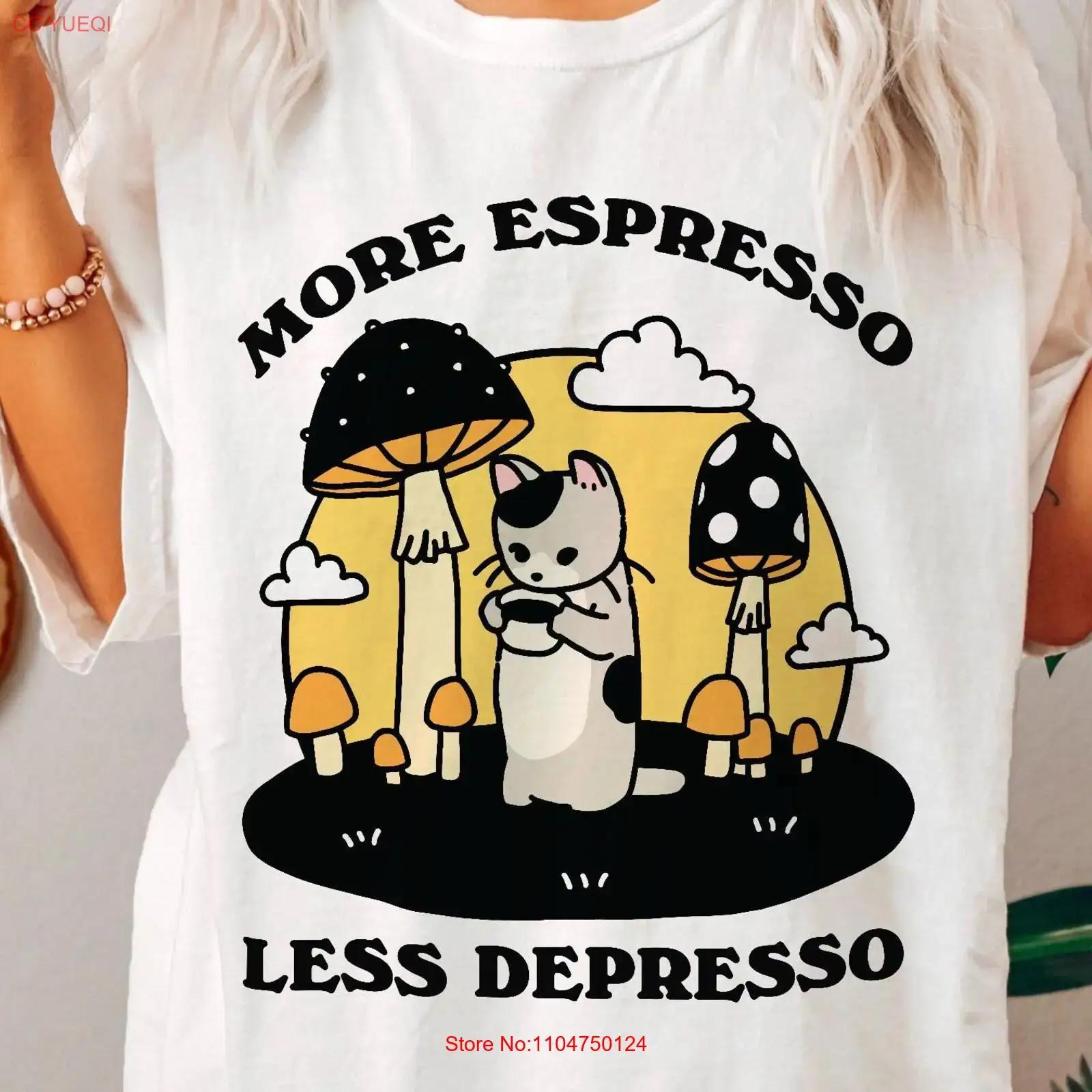 

Retro Cat Coffee T Shirt More Espresso Vintage Style Oversized Trendy Lover tee Funny Quote vintage Washed streetwear Casual S разноцветный